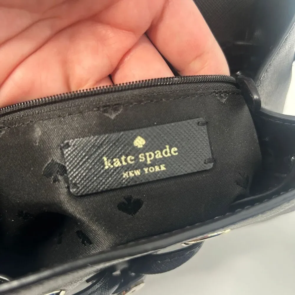 Kate Spade Black Saffiano Leather Flap Backpack